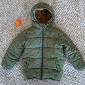 OshKosh B'gosh Olive Green Warm Puffer Winter Jacket. Size 7.